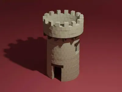 Stone tower 3D model purchase