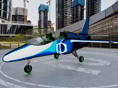 Toon Jet Plane Stylized Animated Rigged 3D Model Low-poly 3D model