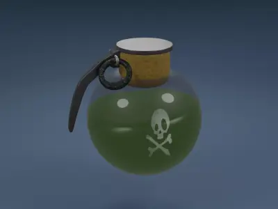 acid grenade weapon PBR mid-poly game ready 3D model