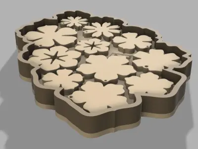 HM Flowers Jewelry Silicone Mold for Resin Casting 3D print model