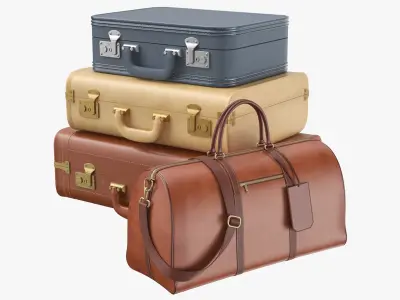 Vintage Luggage Collection 3D model