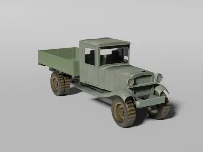 Historical eastern military pickup truck 3D model