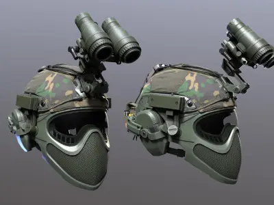 Tactical Helmet Low-poly 3D model purchase