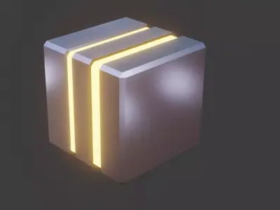 Sci-Fi Cube 3D Model Free low-poly 3D model