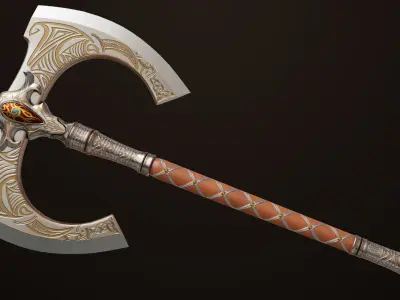 Battle Axe12 All PBR Unity UE Textures Included Low-poly 3D model