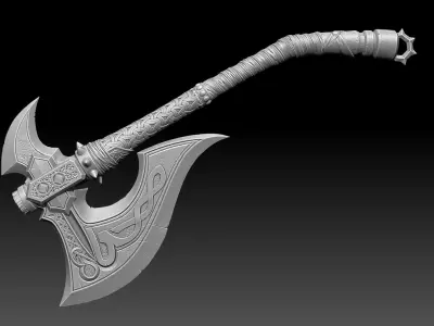 Viking Tomahawk axe  High poly model 3D model