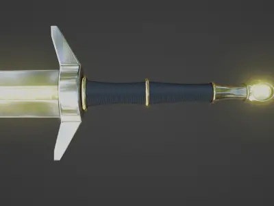 Fantasy Sword Model Free low-poly 3D model