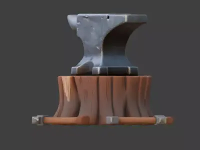 Fantasy Blacksmith Anvil 3D Model Low-poly 3D model purchase