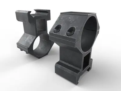 Scope Mount 01 Low-poly 3D model