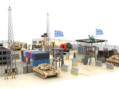 Greece Military Base Low-poly 3D model