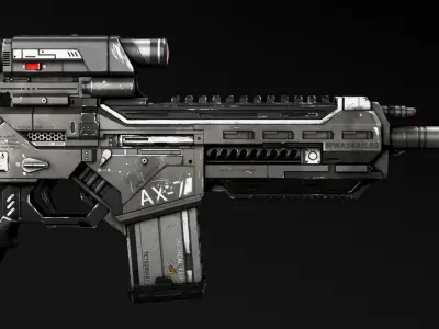 gun assault for 3dsmax and vray 3D model