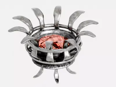 Medieval Fire Brazier - Fire Pit - Subdiv Ready Low-poly 3D model