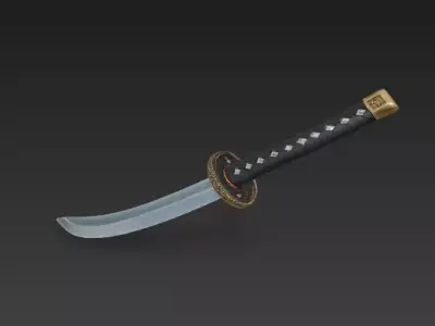 Japanese Katana Sword - Traditional samurai blade  3D model
