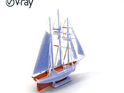 Classic Sailing Ship D Model Pack for Games and Visualizations Low-poly 3D model