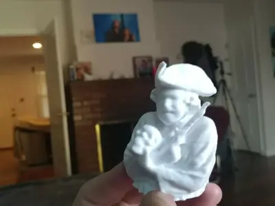 Pirate with Skull and Flintlock Pistol Statuette also  a FUN TOY Free 3D print model