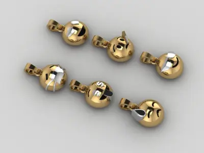  Pendants smile Low-poly 3D model