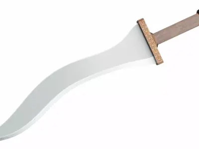 Curved sword 2 Low-poly 3D model