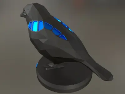 Voronoi Sparrow Low-poly 3D model