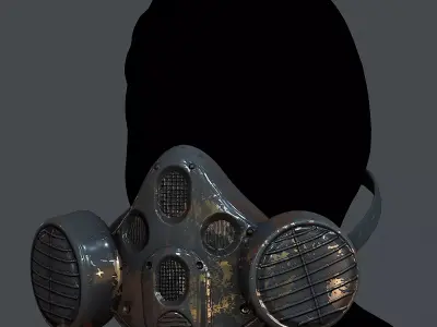 Gas mask helmet 3d model scifi Low-poly  Low-poly 3D model 63