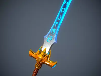Stylized Dragon Sword Free low-poly 3D model