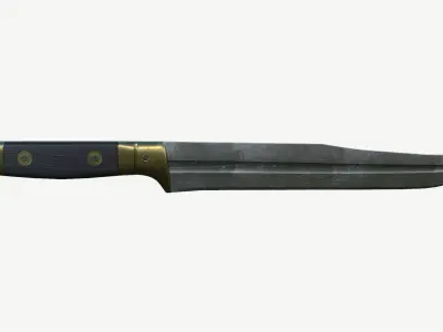 French WWI Butcher Knife Low-poly 3D model