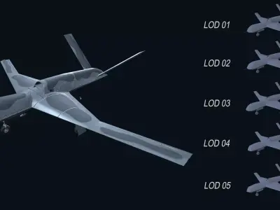 Asset - Army - UAV Avenger - 3D MODEL Low-poly Low-poly 3D model