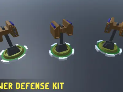 Simple Tower Defense Kit Low-poly 3D model