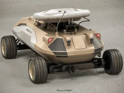 Sci-fi Mars Rover PBR Low-poly 3D model