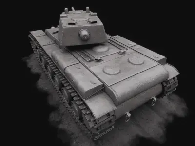 KV 1 - Soviet Heavy Tank Low-poly 3D model