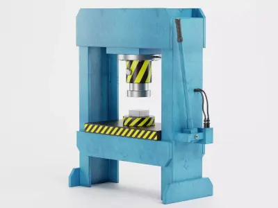 Hydraulic Press V2 - Optimized for Physics Simulations Low-poly 3D model