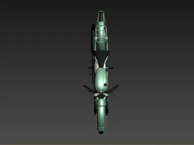 3D model of a vintage motorcycle Low-poly 3D model