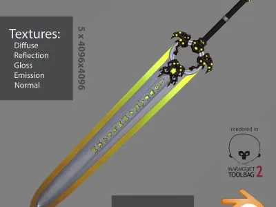 Corrupted Greatsword Low-poly 3D model