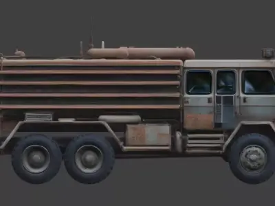 Rusted Apocalypse Pickup Truck 3D Model Low-poly 3D model