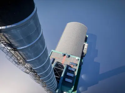 Modern Gas Power Station 3D model