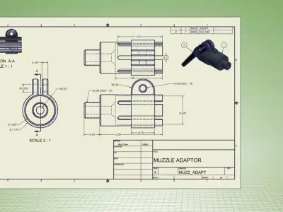 10-22 Ruger Muzzle Adaptor Free 3D model