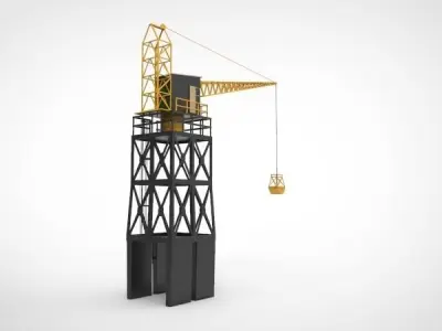 Industrial and port cranes 3D model