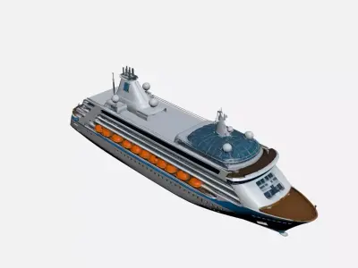 Modern Luxury Cruise Ship - Sleek 3D Ocean Liner Model 02 3D model