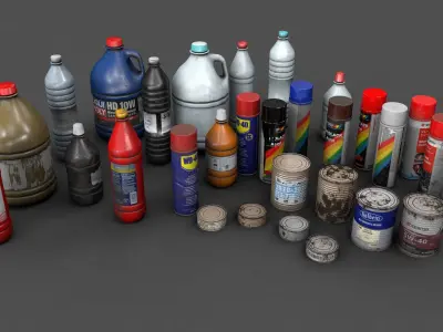various container Low-poly 3D model