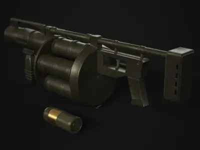 Grenade Launcher 40mm  Low-poly 3D model