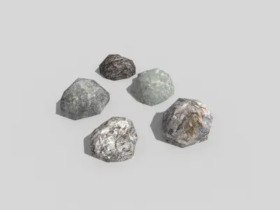 low poly rocks pack 1 Low-poly 3D model