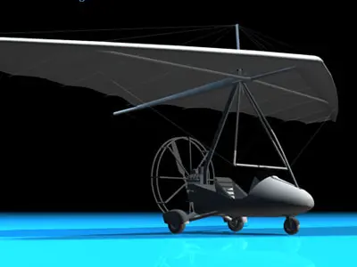 Ultralight hang glider 3D model purchase