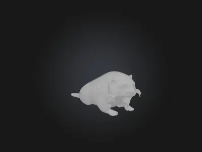 Realistic Bleeding Otter Model Low-poly 3D model