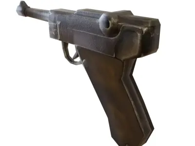 Parabellum Luger Pistol Low-poly 3D model