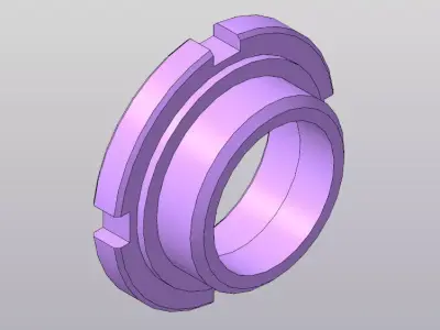 Spanner Lock Nut Ring - Precision Fastening Part 3D model