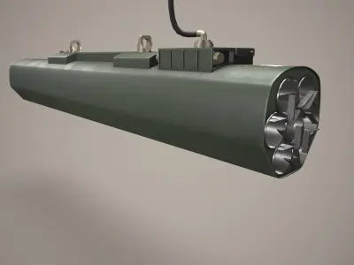  Rocket Launcher FZ233 With Missiles Low-poly 3D model