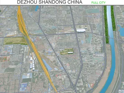 Dezhou Shandong China 25km Free low-poly 3D model