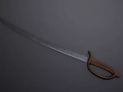 Saber sword Low-poly 3D model