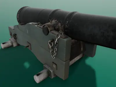 Old Cannon 3D Model  Low-poly 3D model