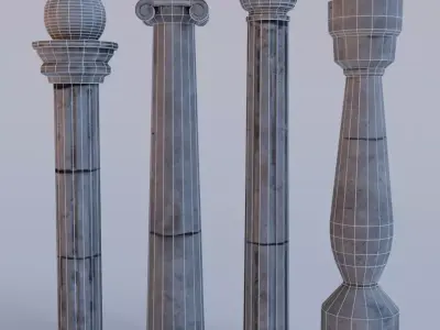 Stylized Ancient Buildings Architecture Pack  Low-poly 3D model