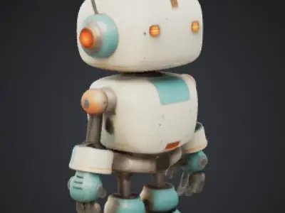Retro robot 3D model purchase